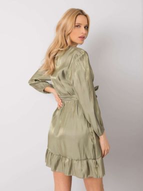Light khaki dress with ruffle by Jane