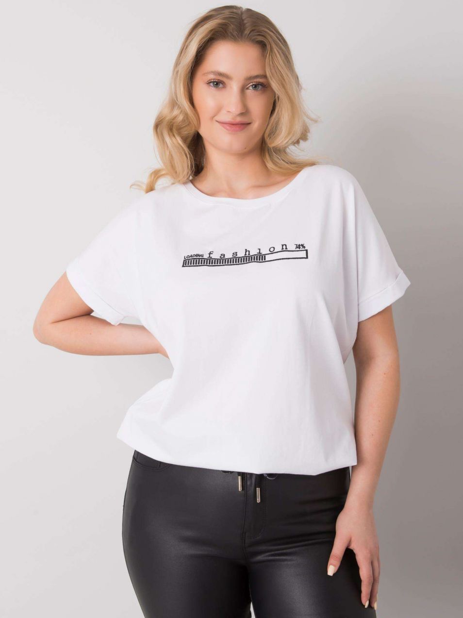 White oversized blouse with embroidery