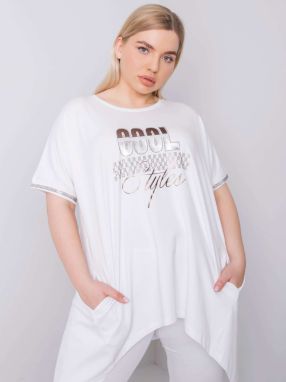 Oversized white blouse with apps