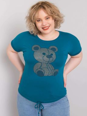 Blue blouse plus size with rhinestones Luce