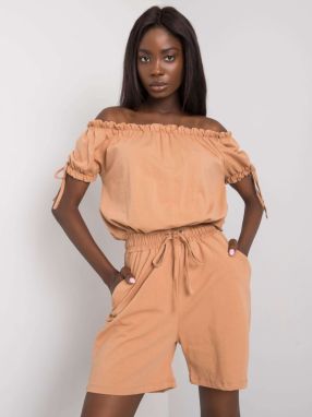 OH BELLA Camel overall with Spanish neckline