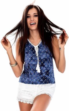 <p><strong>Blue top with hearts</strong>