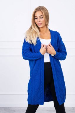 Cardigan sweater with braids violet blue