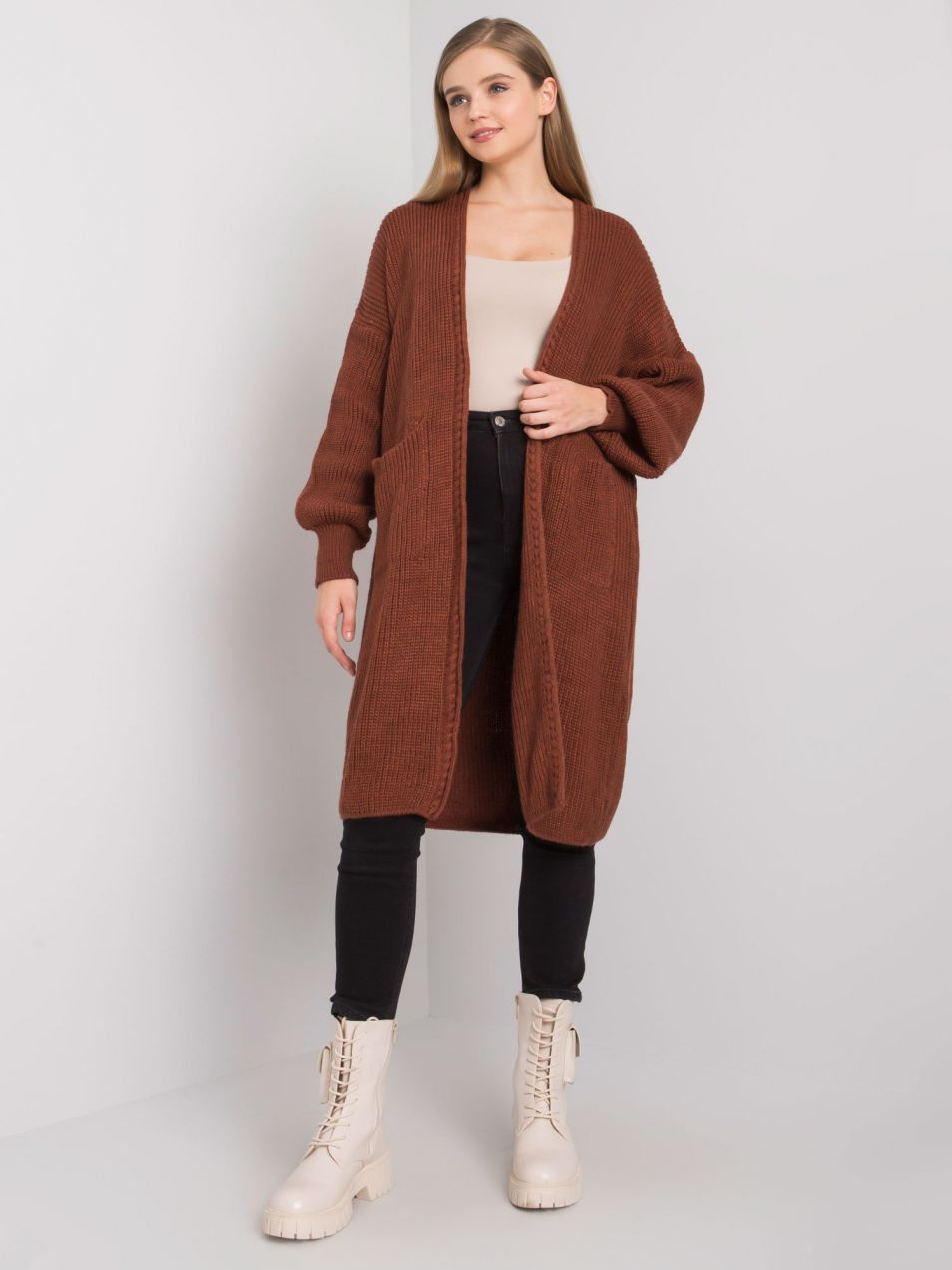 RUE PARIS Lady's brown cape with wool