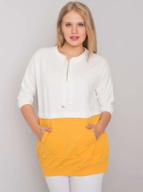 Women's ekru-yellow tunic of larger size