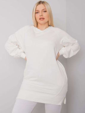 Women's cotton sweatshirt Ecru plus size