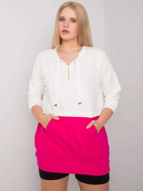 Women's plus size ecru fuchsia tunic
