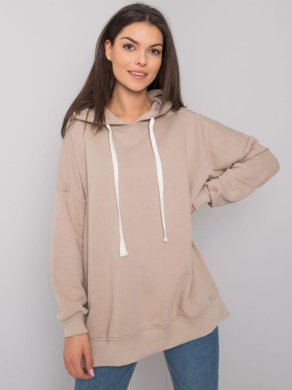 Plain beige hoodie