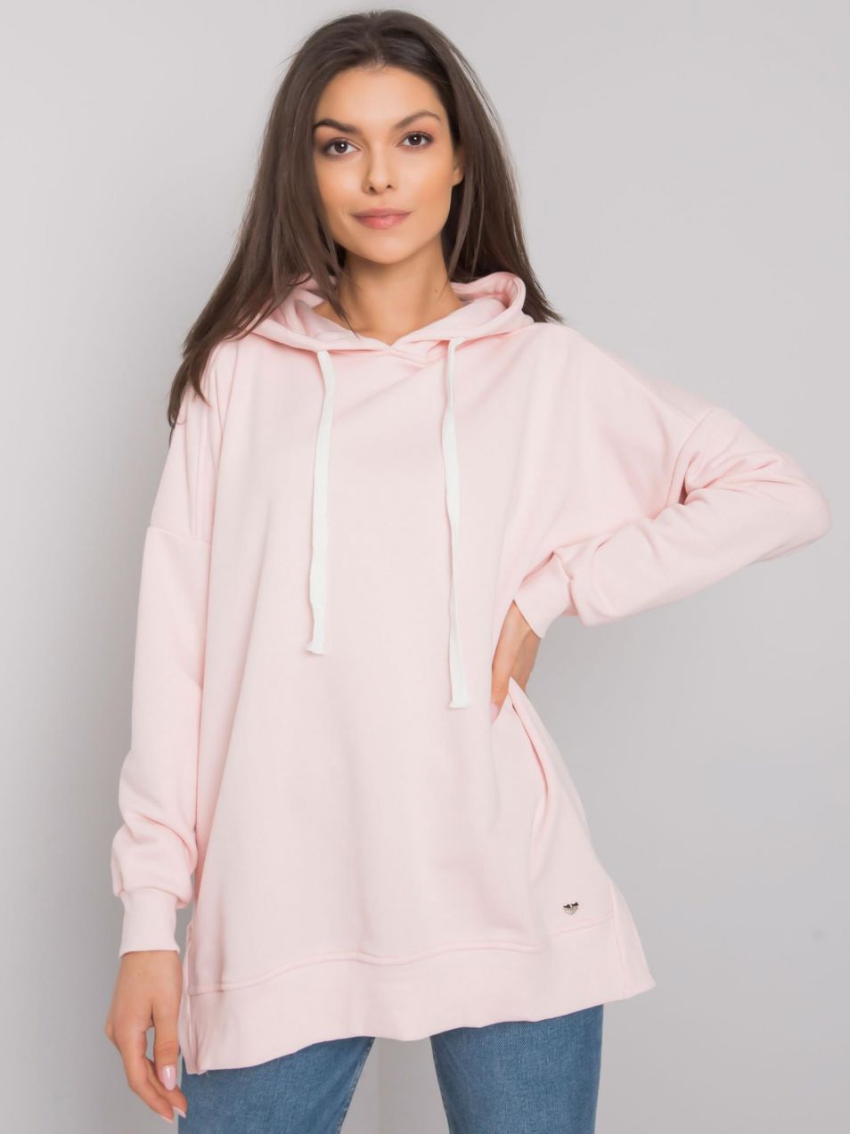 Light pink plain hoodie