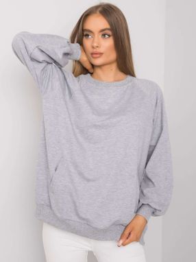 RUE PARIS Grey melange cotton hoodie