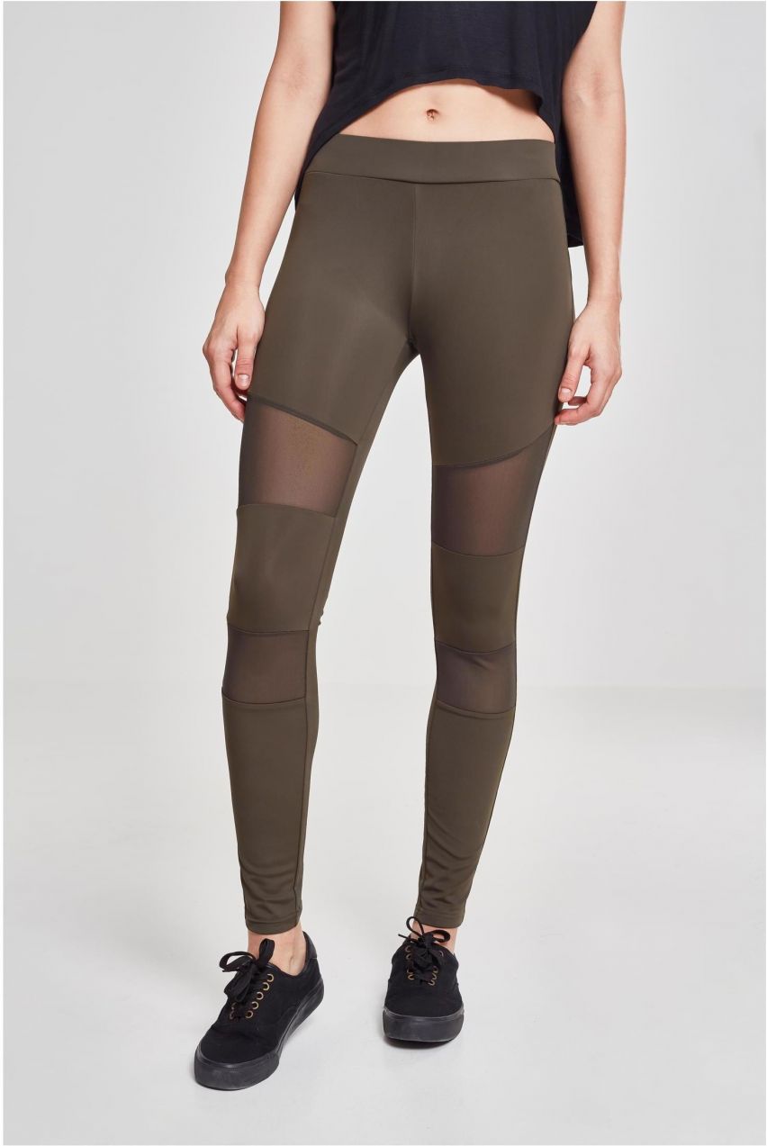 Women's Tech Mesh Leggings - Dark Olive