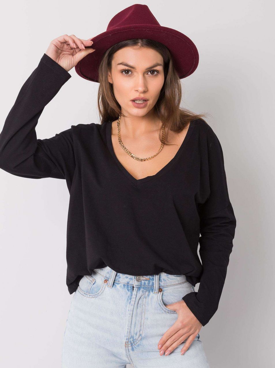Dámske tričko Fashionhunters Black