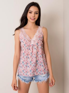 Top with flowers in dark pink color SUBLEVEL