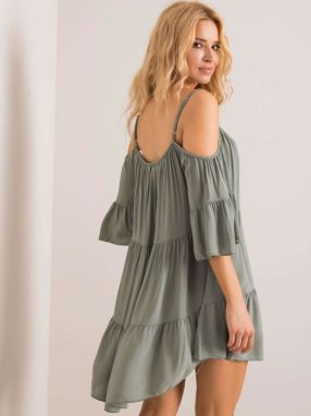 Khaki dress with frill