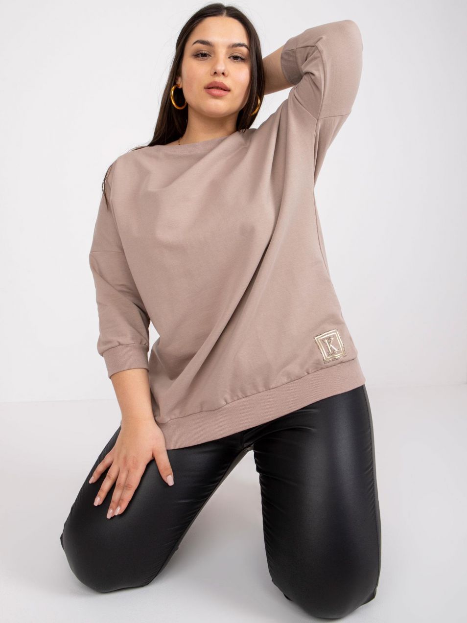 Large cotton dark blouse Odile
