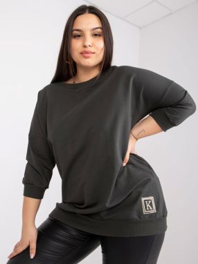 Larger khaki blouse with Odile guziki on shoulders