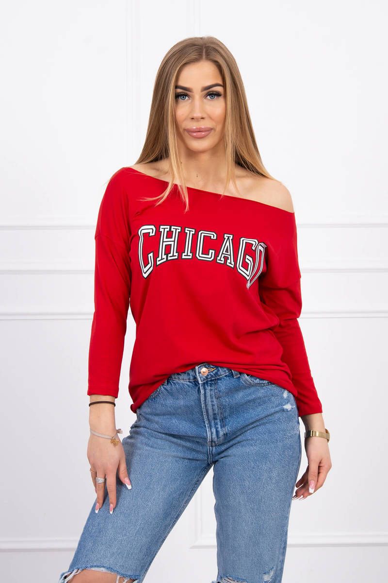 Blouse with print Chicago red