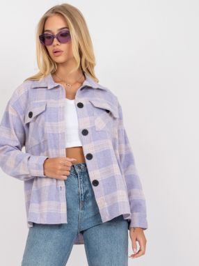 Purple and pink warm checkered Solomia long sleeve shirt