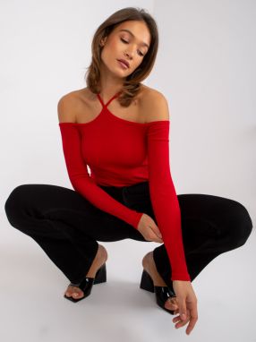 Red Spanish ribbed blouse Caterina RUE PARIS