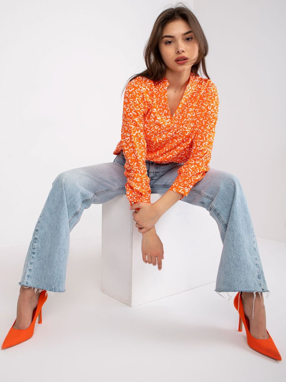 Orange blouse with Inesa print