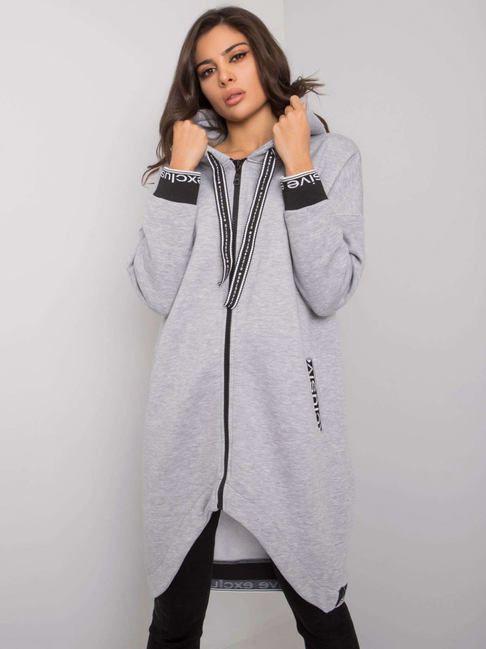 Women's grey zippered sweatshirt
