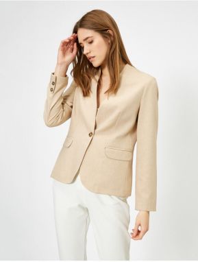 Koton Button Detailed Basic Blazer Jacket