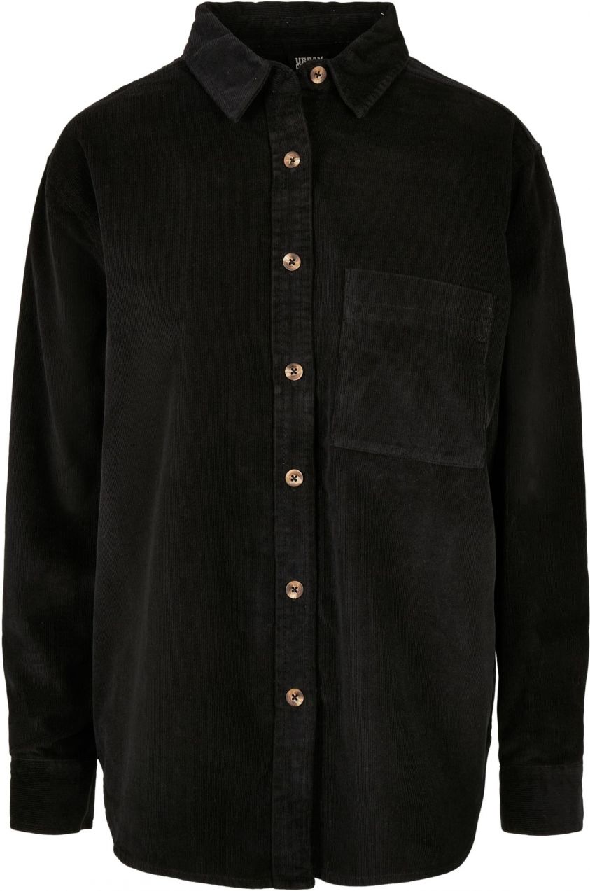 Women's corduroy oversized shirt black