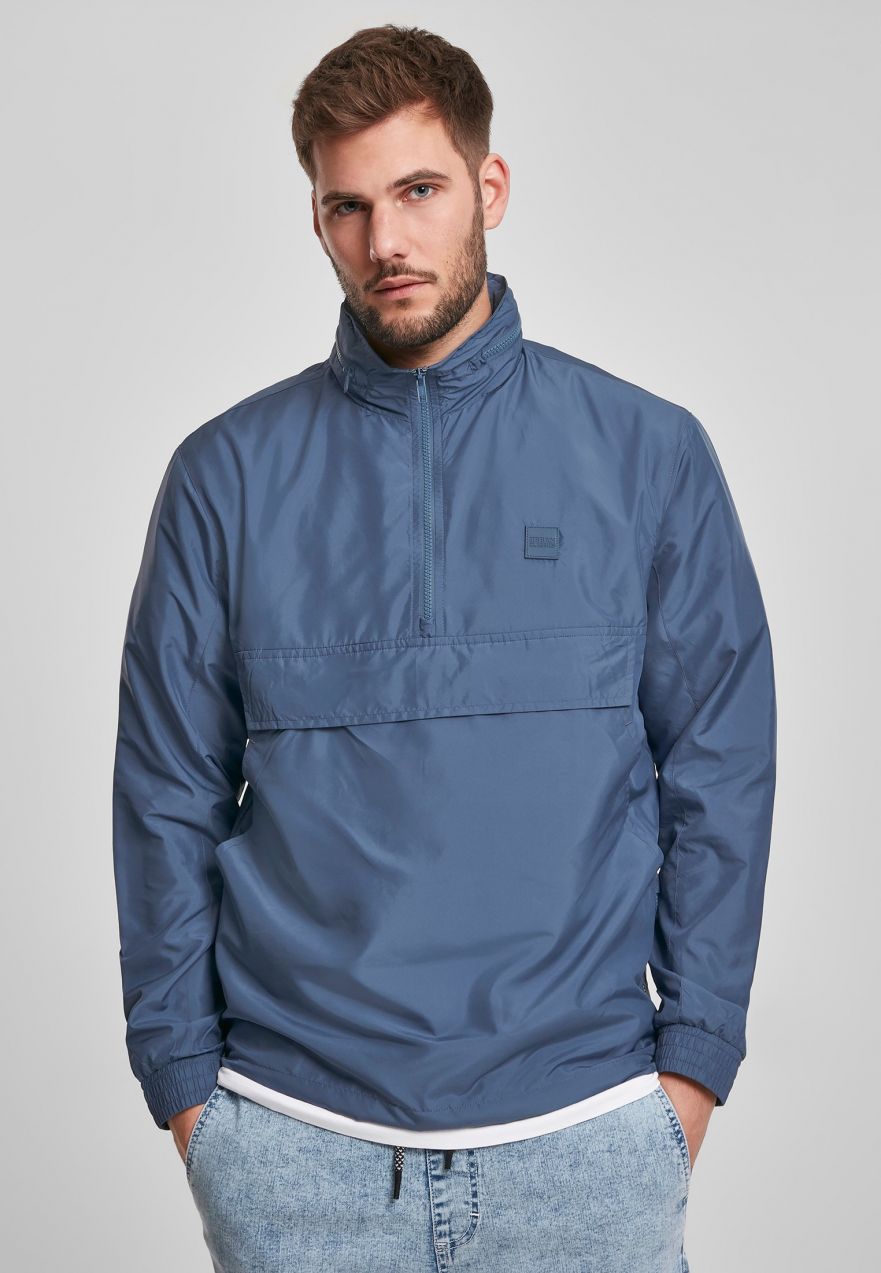 Jacket with concealed hood, vintage blue
