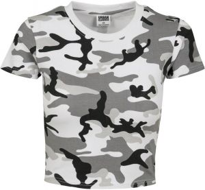 Women's Stretch Jersey Cropped Tee Snow Camouflage