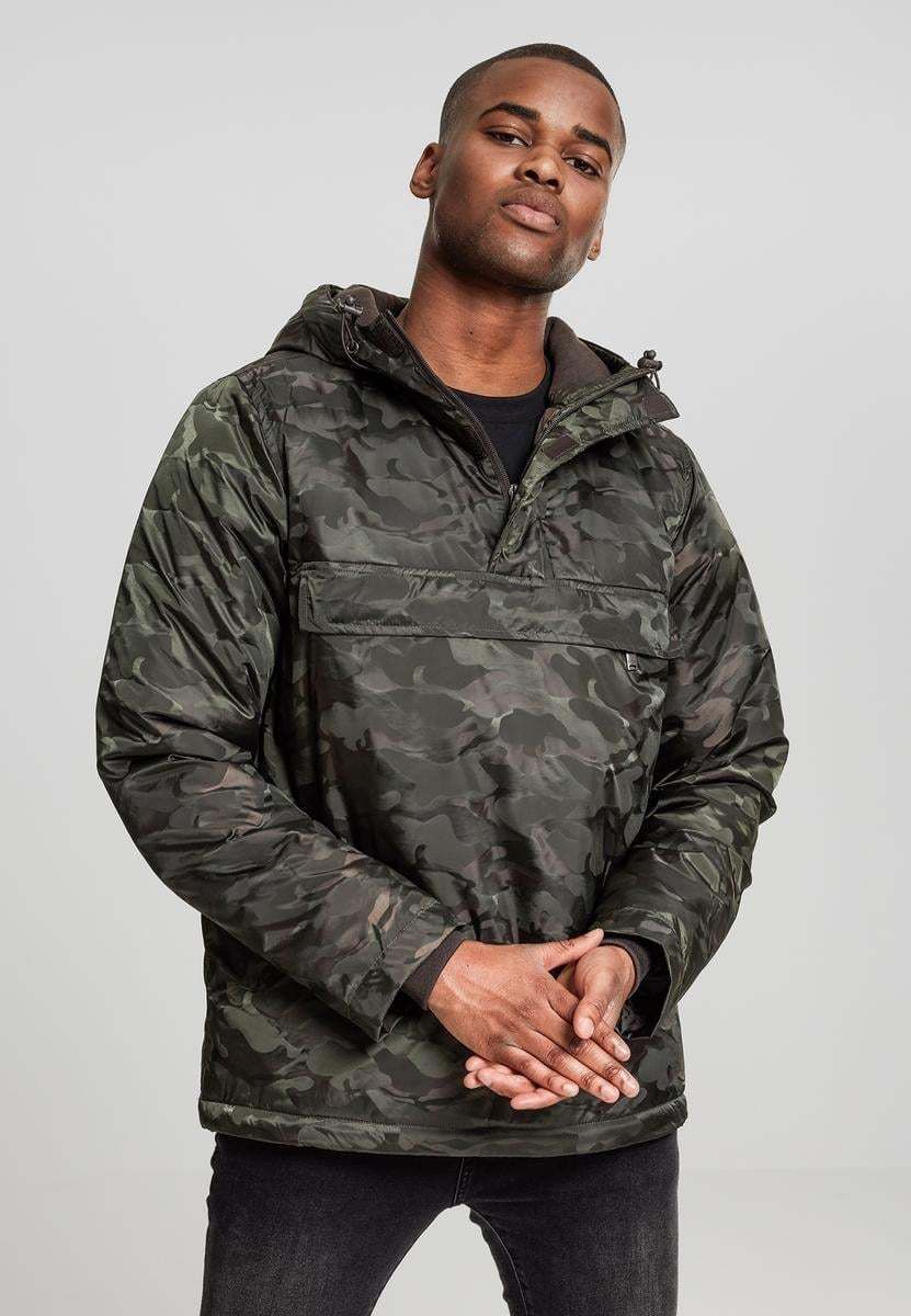 Camo Pull Over Padded Jacket Dark Olive