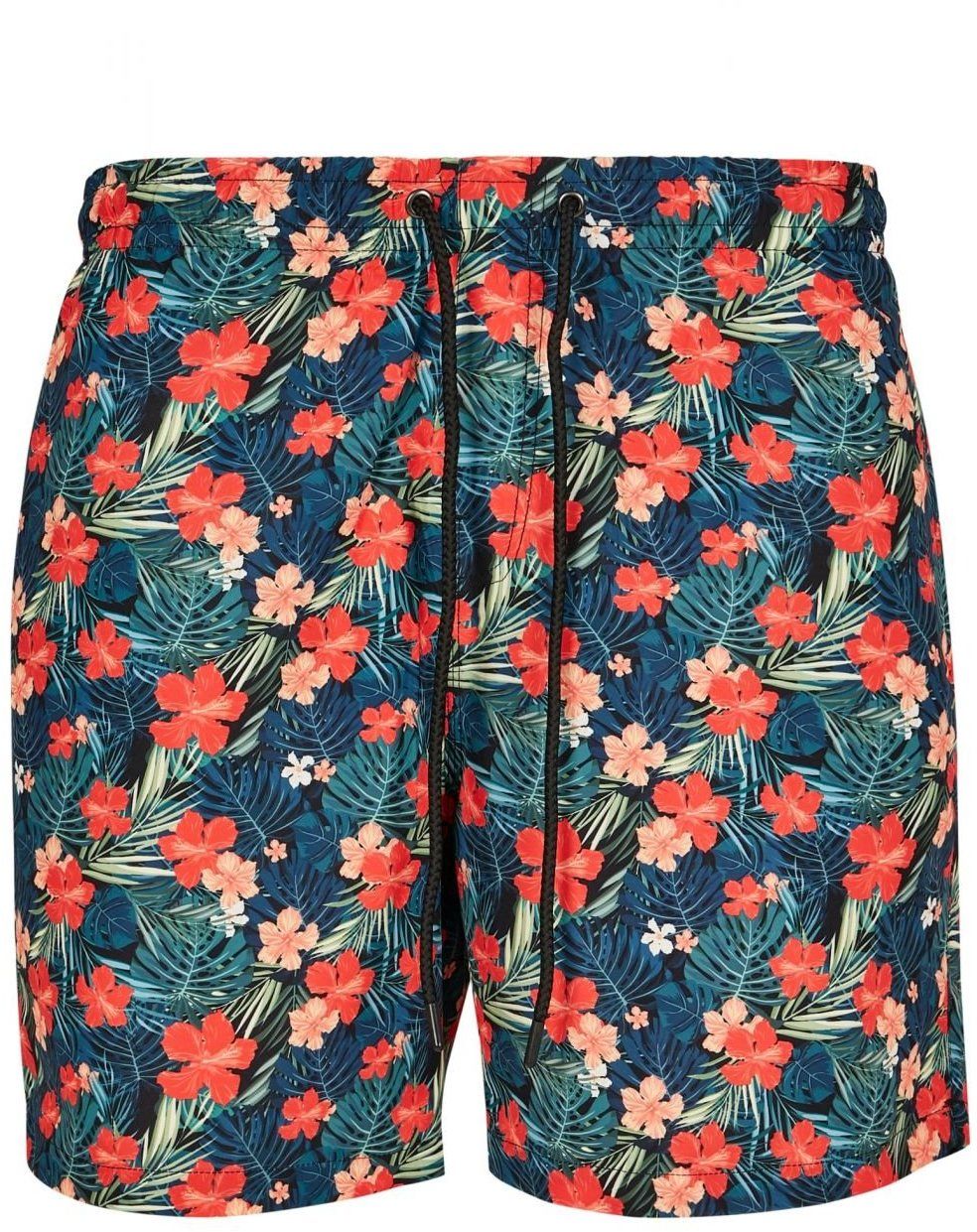 Blk/tropical swimsuit with pattern