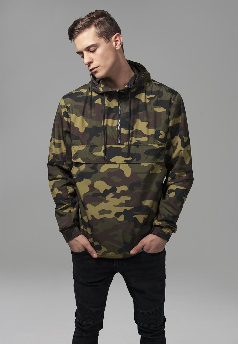 Camo Pull Over Windbreaker woodcamo