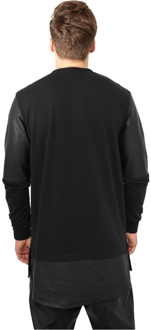 Long zipper made of synthetic leather blk/blk