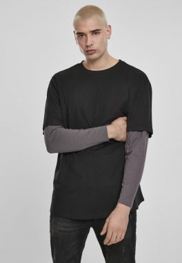Oversized Shaped Double Layer LS Tee darkshadow/darkshadow