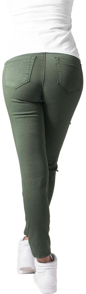 Women's stretch biker trousers - olive