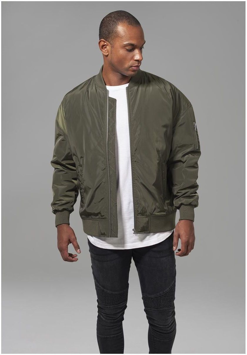 Oversized bomber bunda tmavá olivová