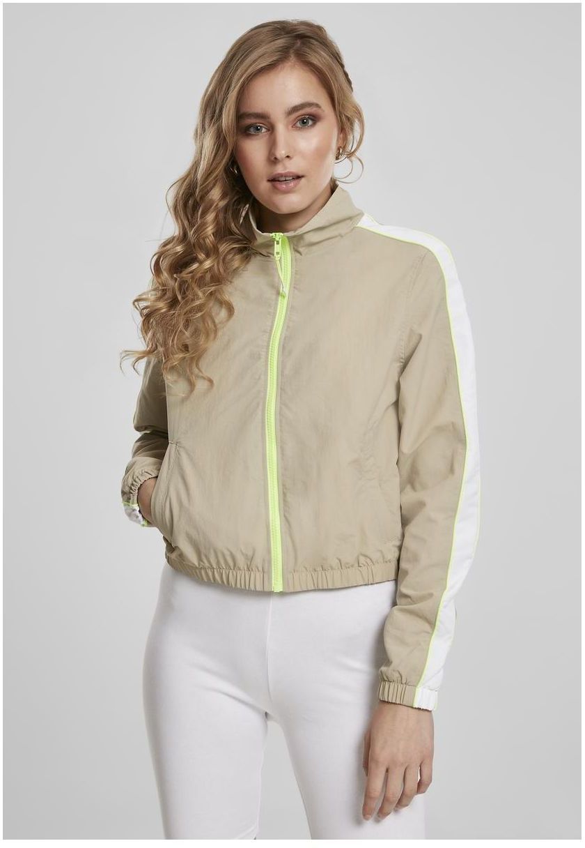 Women's jacket with short pipes made of concrete/electric lime