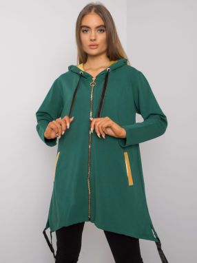 Dark green zippered sweatshirt with pockets