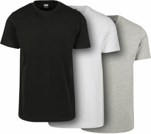 Basic T-shirt of 3 pieces black/white/grey