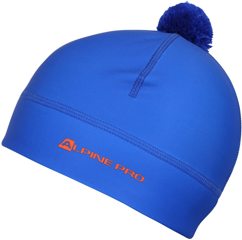 Functional beanie with pompom ALPINE PRO ABERE electric blue lemonade