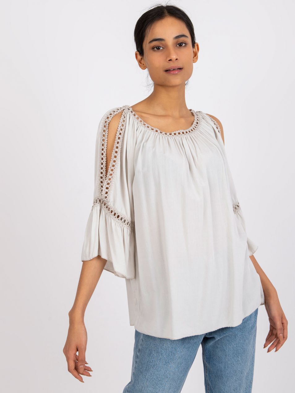 Beige Viscose Blouse Carney O BELLA