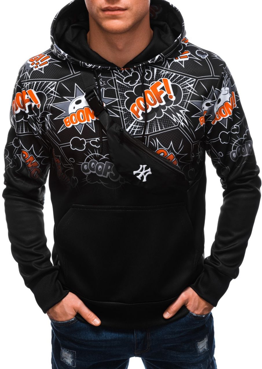 Pánska mikina Edoti B1543/blackorange_120632