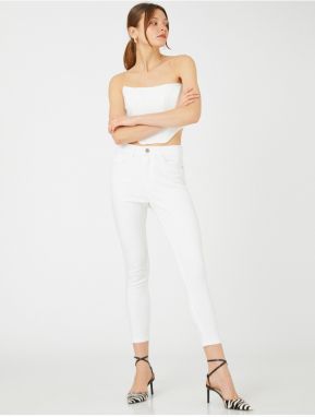 Koton Úzke nohavice Rifle Nohavice slim fit vysoký pás - Carmen Jean