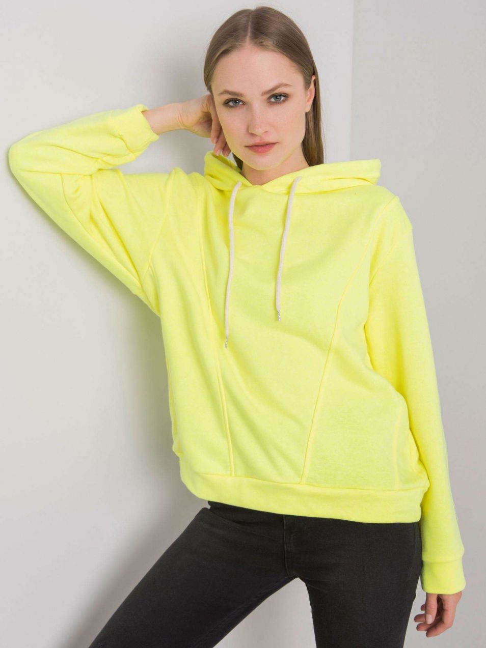 Fluo yellow hoodie by Emma