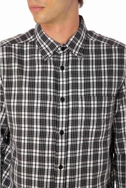 Čierna pánska kockovaná košeľa Diesel Camicia