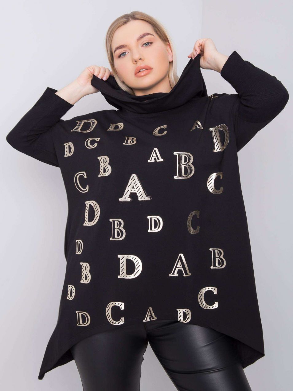 Čierna oversized mikina s potlačou