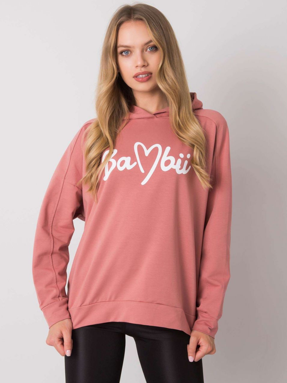 Dark pink women's hoodie with pockets