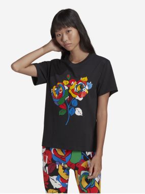 Dámske čierne tričko s potlačou adidas Originals - Ženy