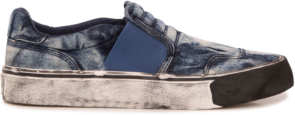 Tmavomodré dámske batikované slip on tenisky Diesel Flip