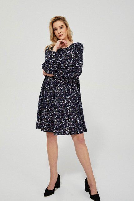 Knitted dress with print